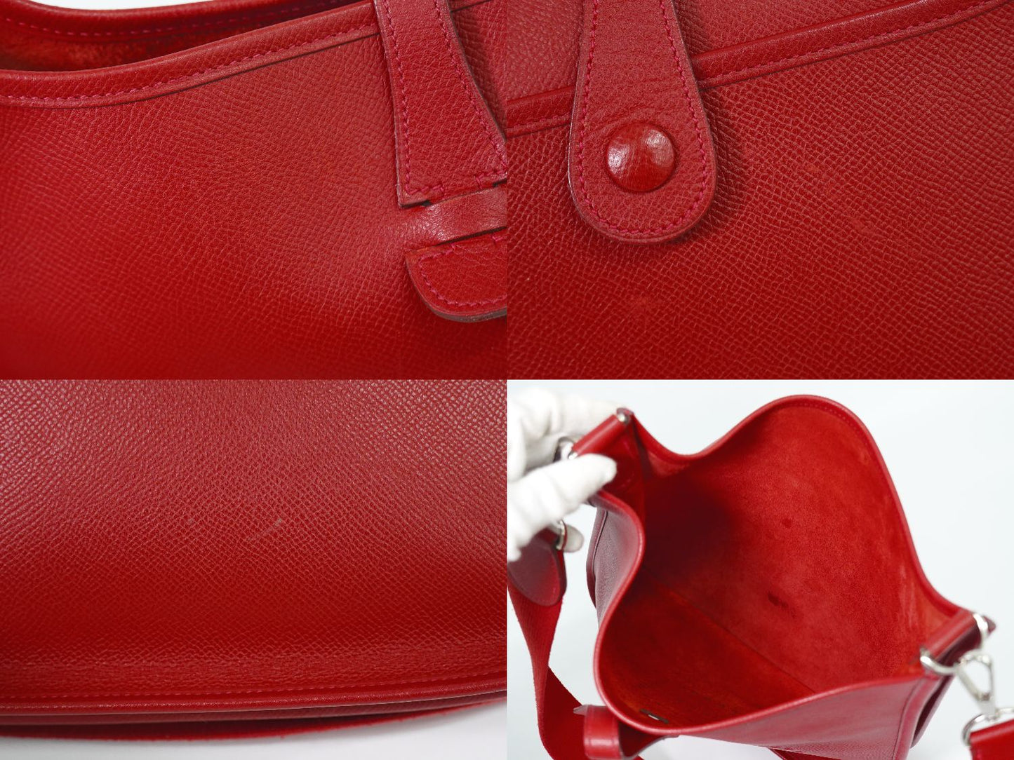 HERMES エヴリン 2 ショルダーバッグ □J刻 レッド