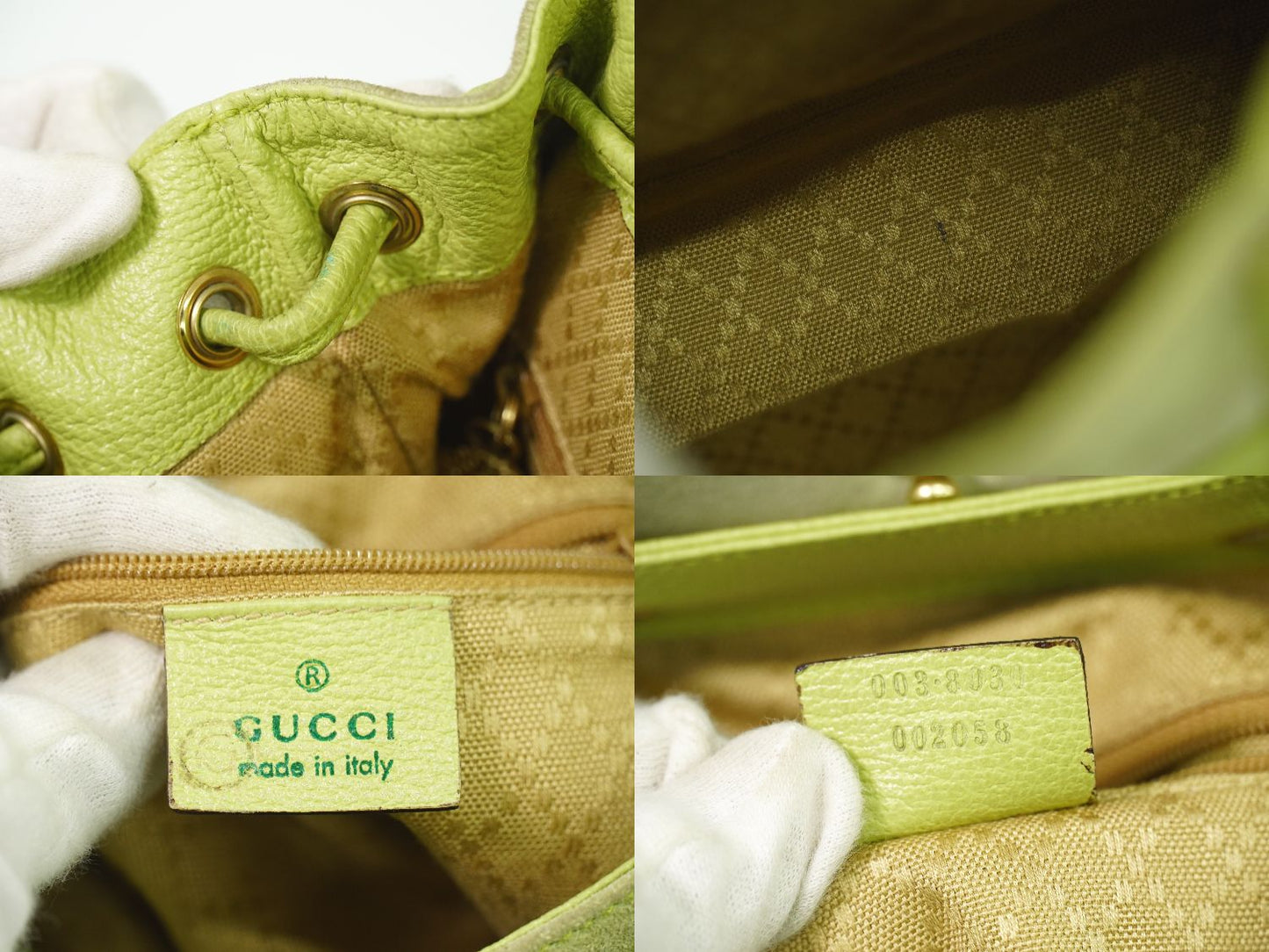 GUCCI バンブー リュックサック ライトグリーン