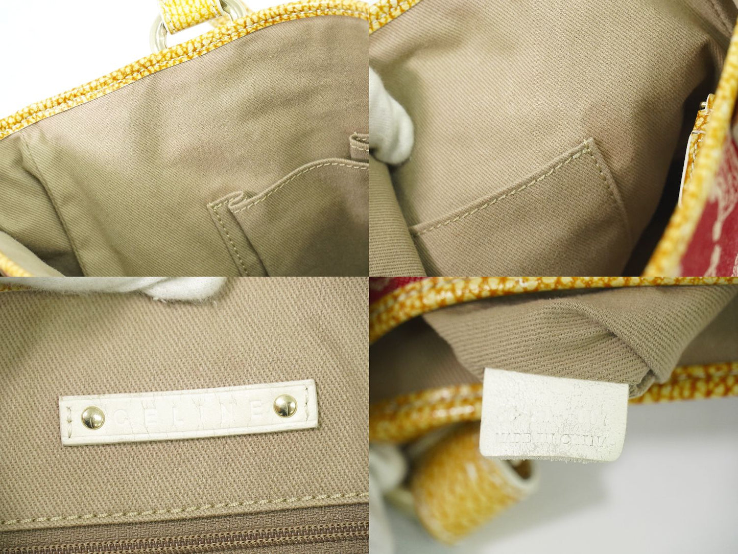 CELINE マカダム トートバッグ レッド