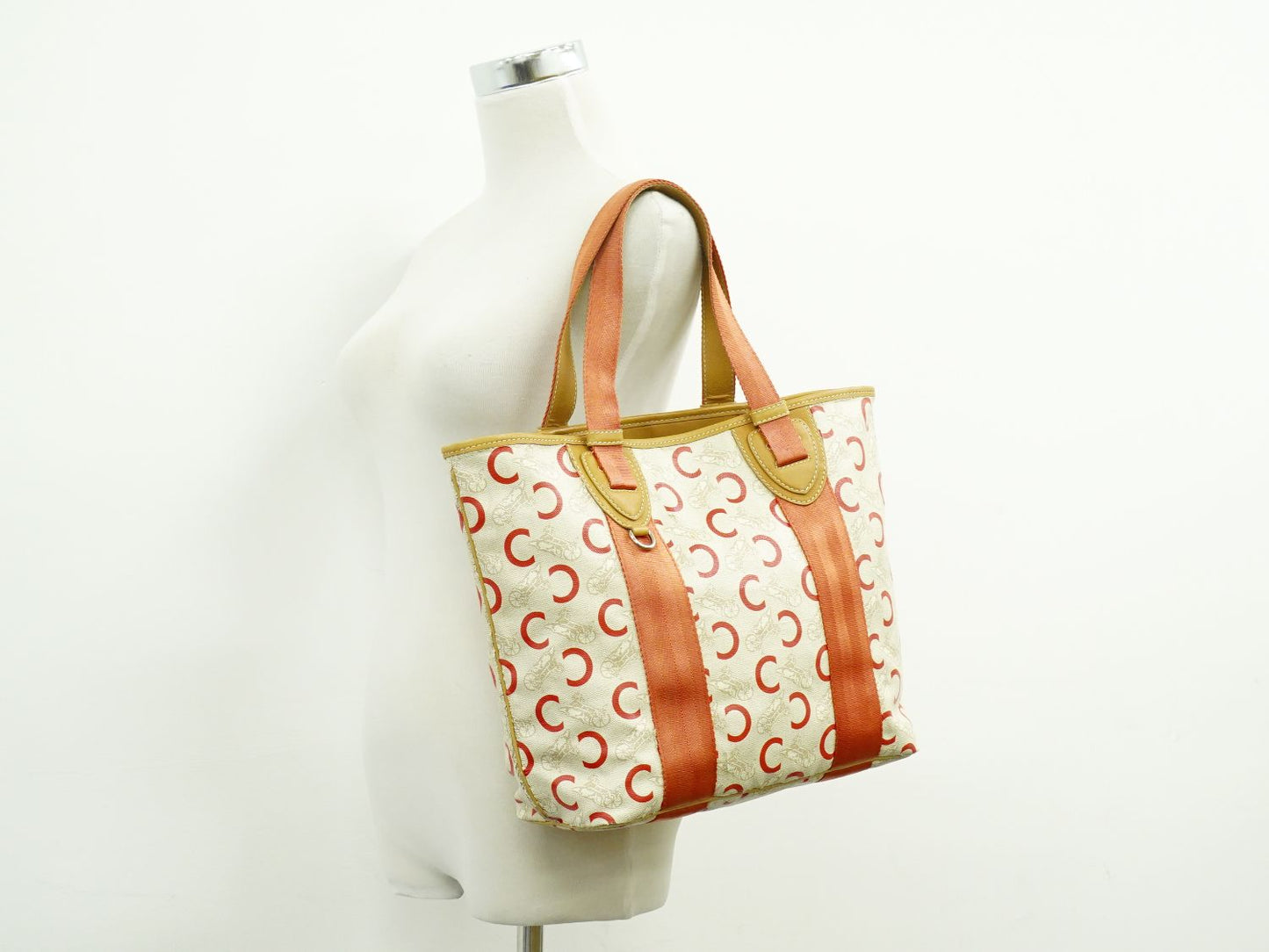 CELINE Cサルキー トートバッグ ベージュ オレンジ