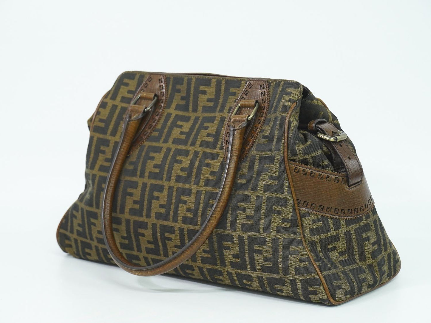 FENDI エトニコ ズッカ トートバッグ ブラウン 8BN162