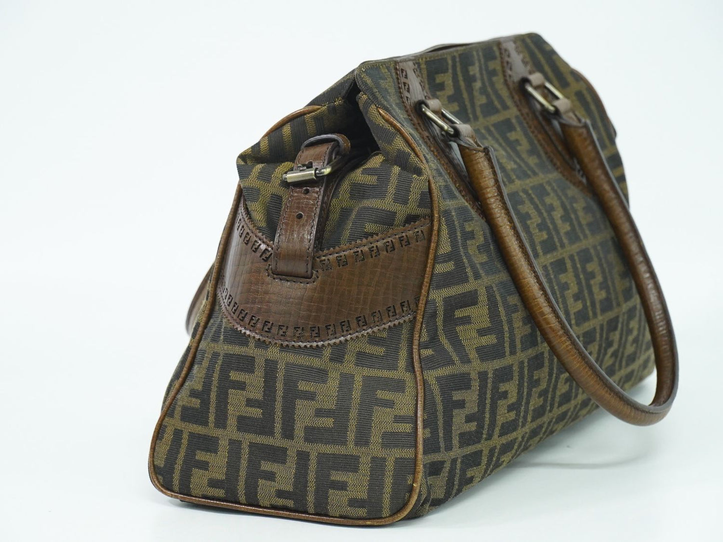 FENDI エトニコ ズッカ トートバッグ ブラウン 8BN162