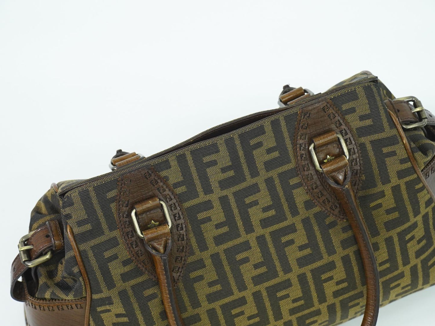 FENDI エトニコ ズッカ トートバッグ ブラウン 8BN162