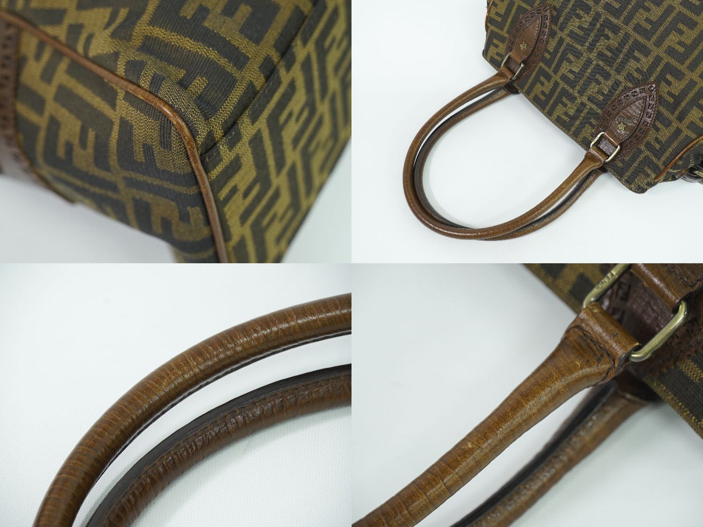 FENDI エトニコ ズッカ トートバッグ ブラウン 8BN162