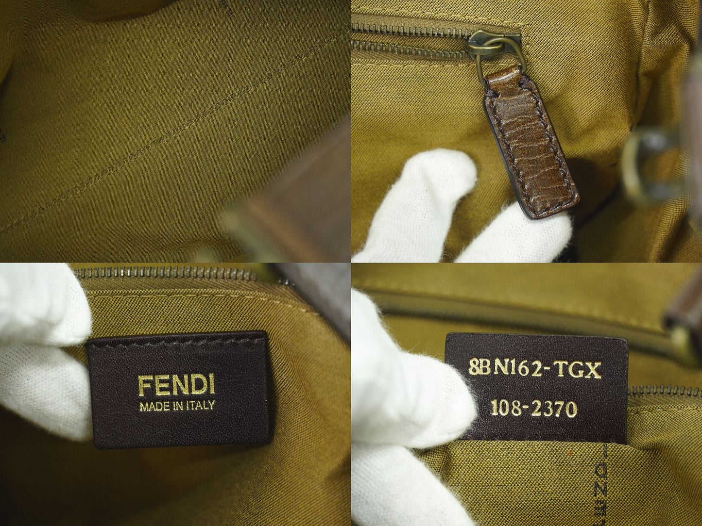 FENDI エトニコ ズッカ トートバッグ ブラウン 8BN162
