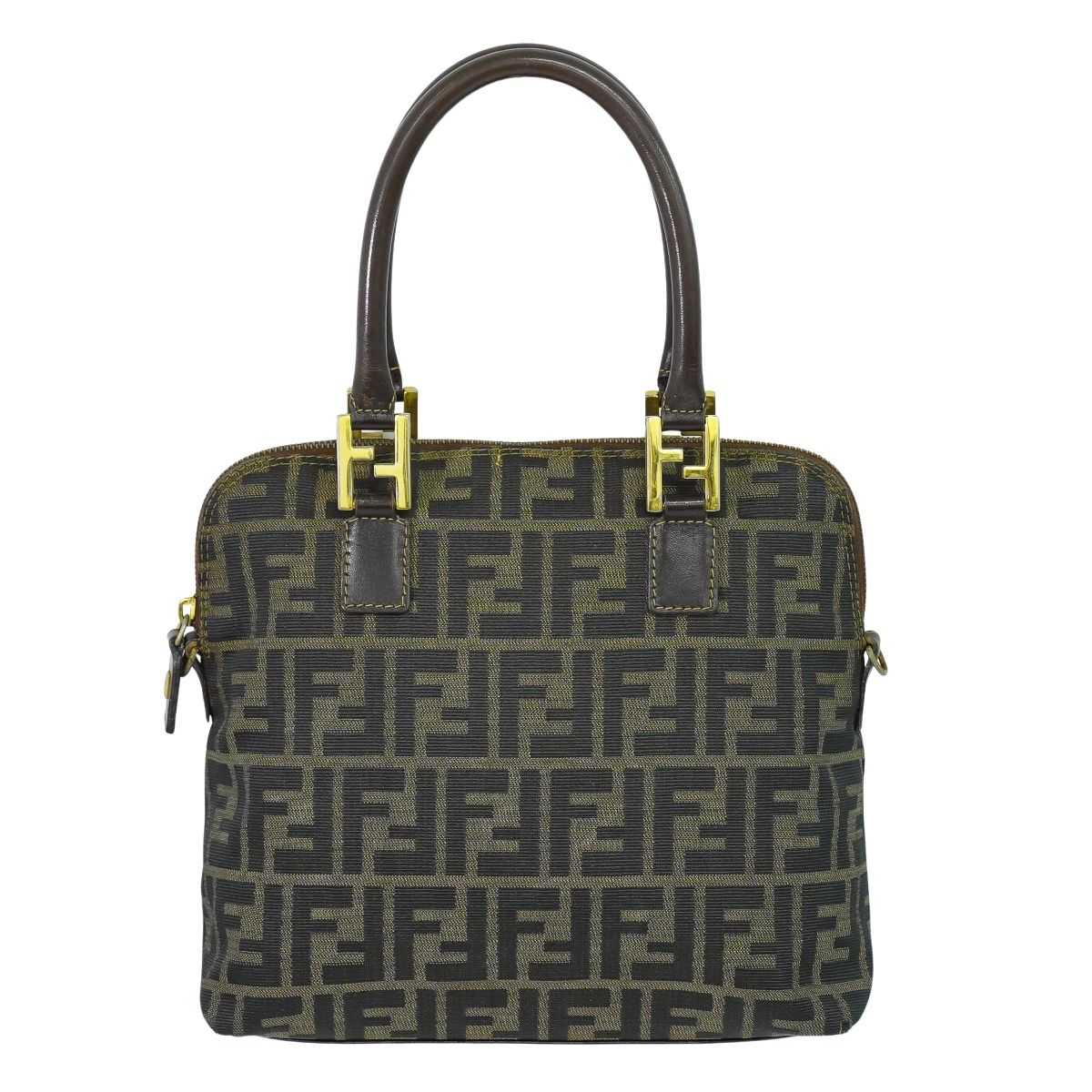 FENDI ズッカ ハンドバッグ ブラウン