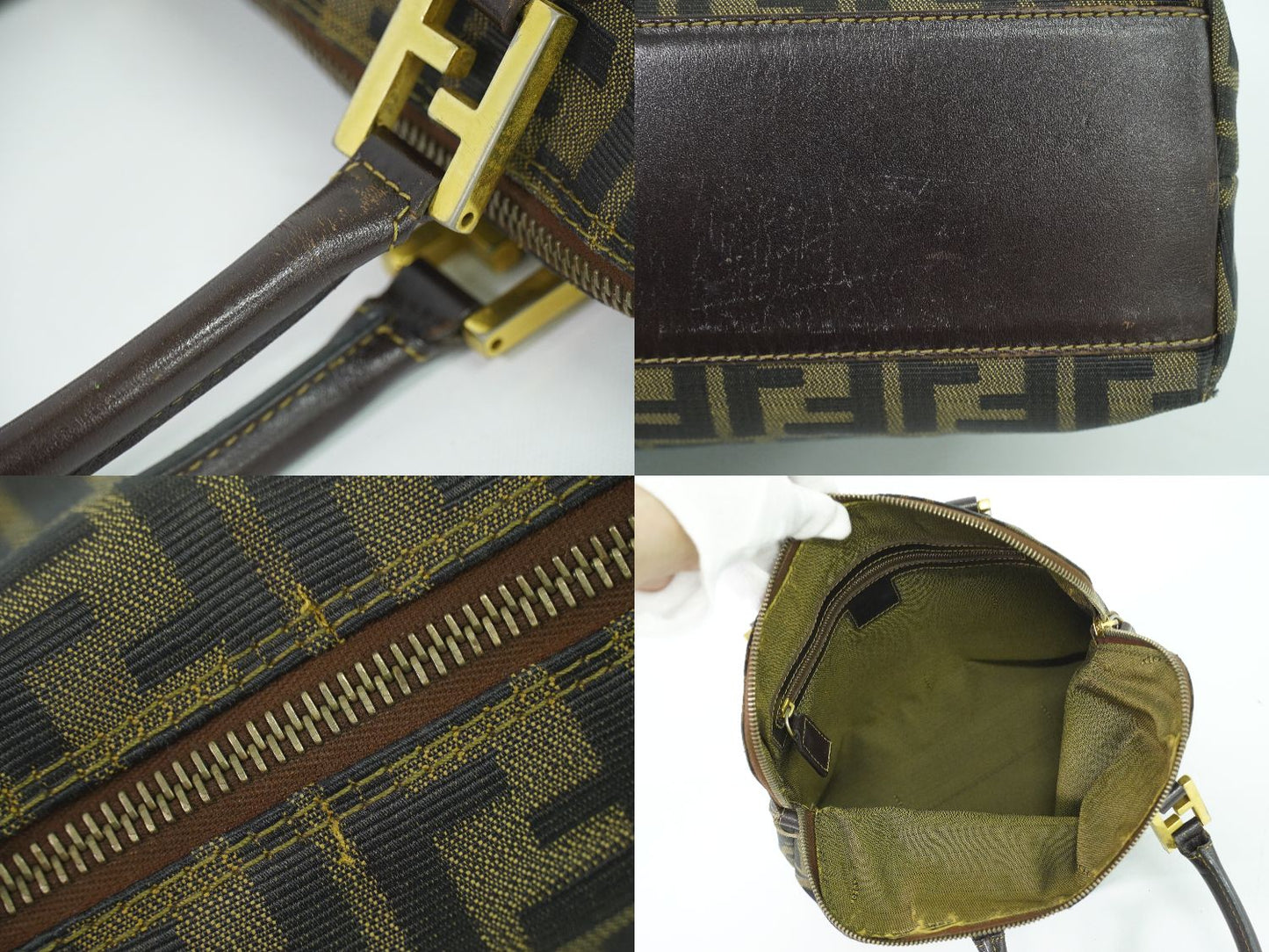 FENDI ズッカ ハンドバッグ ブラウン