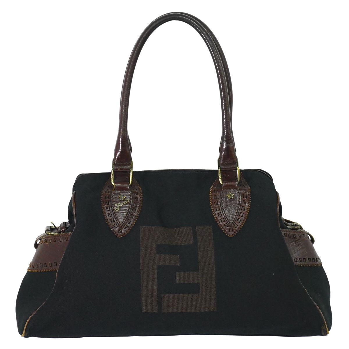FENDI エトニコ トートバッグ ブラック ブラウン 8BN162