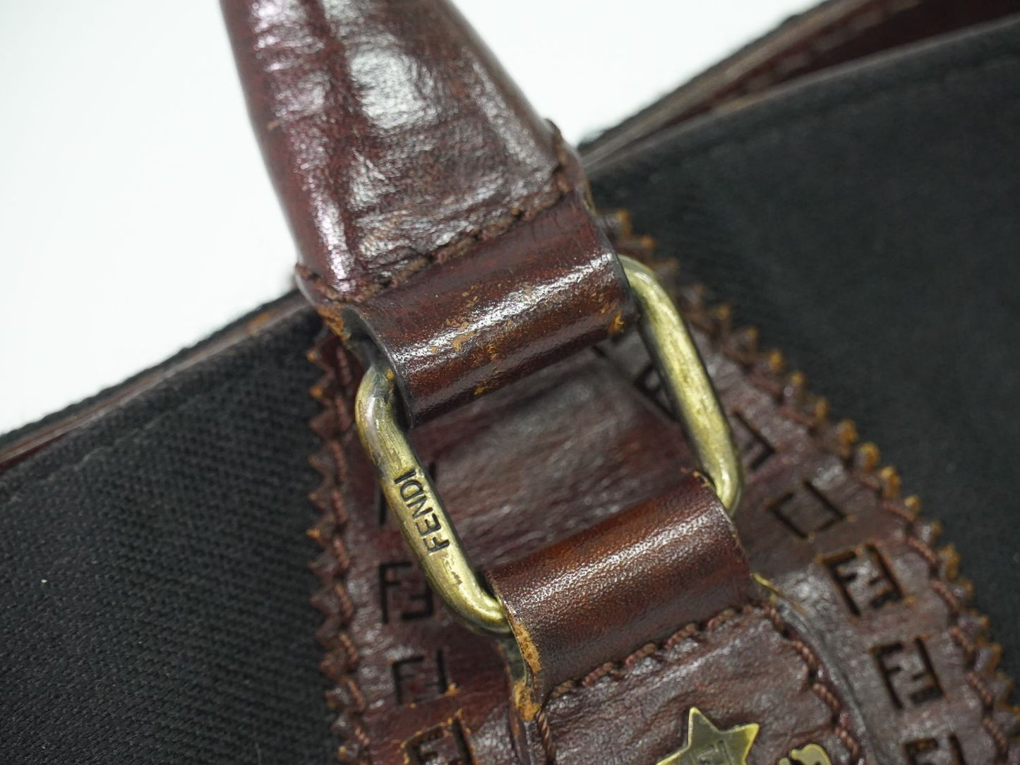 FENDI エトニコ トートバッグ ブラック ブラウン 8BN162