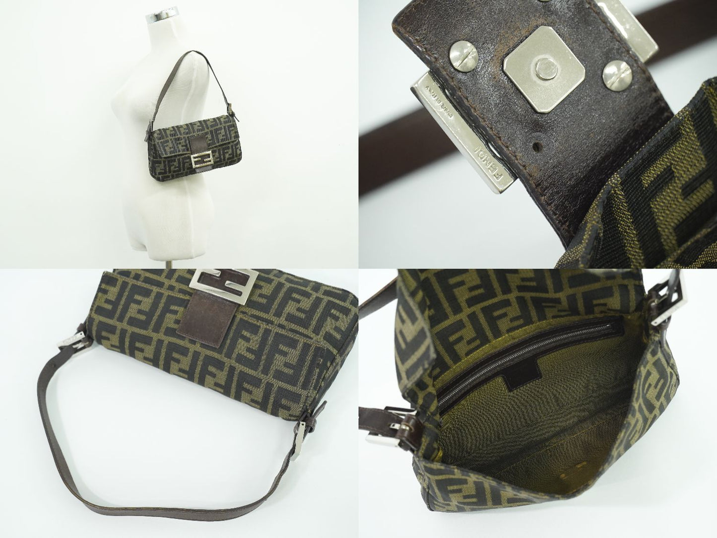 FENDI ズッカ マンマバケット ショルダーバッグ ブラウン