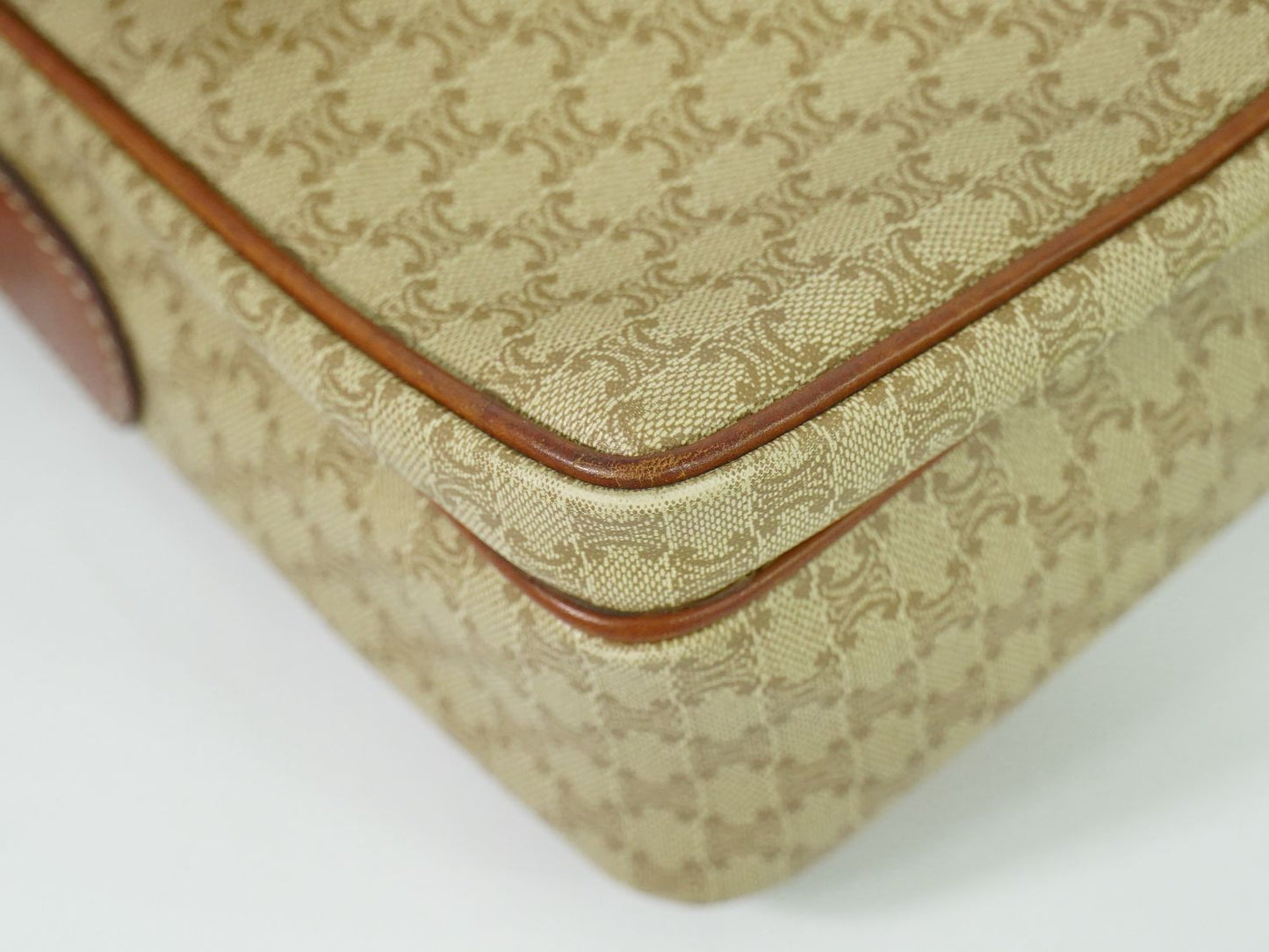 CELINE マカダム ショルダーバッグ ベージュ