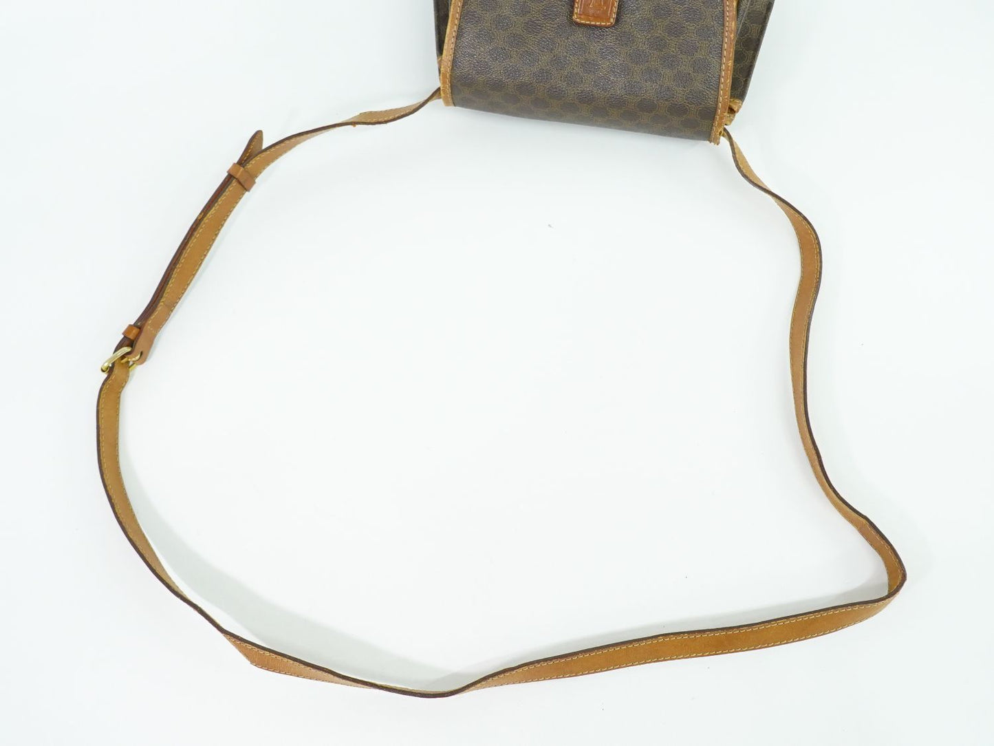 CELINE マカダム ショルダーバッグ ブラウン