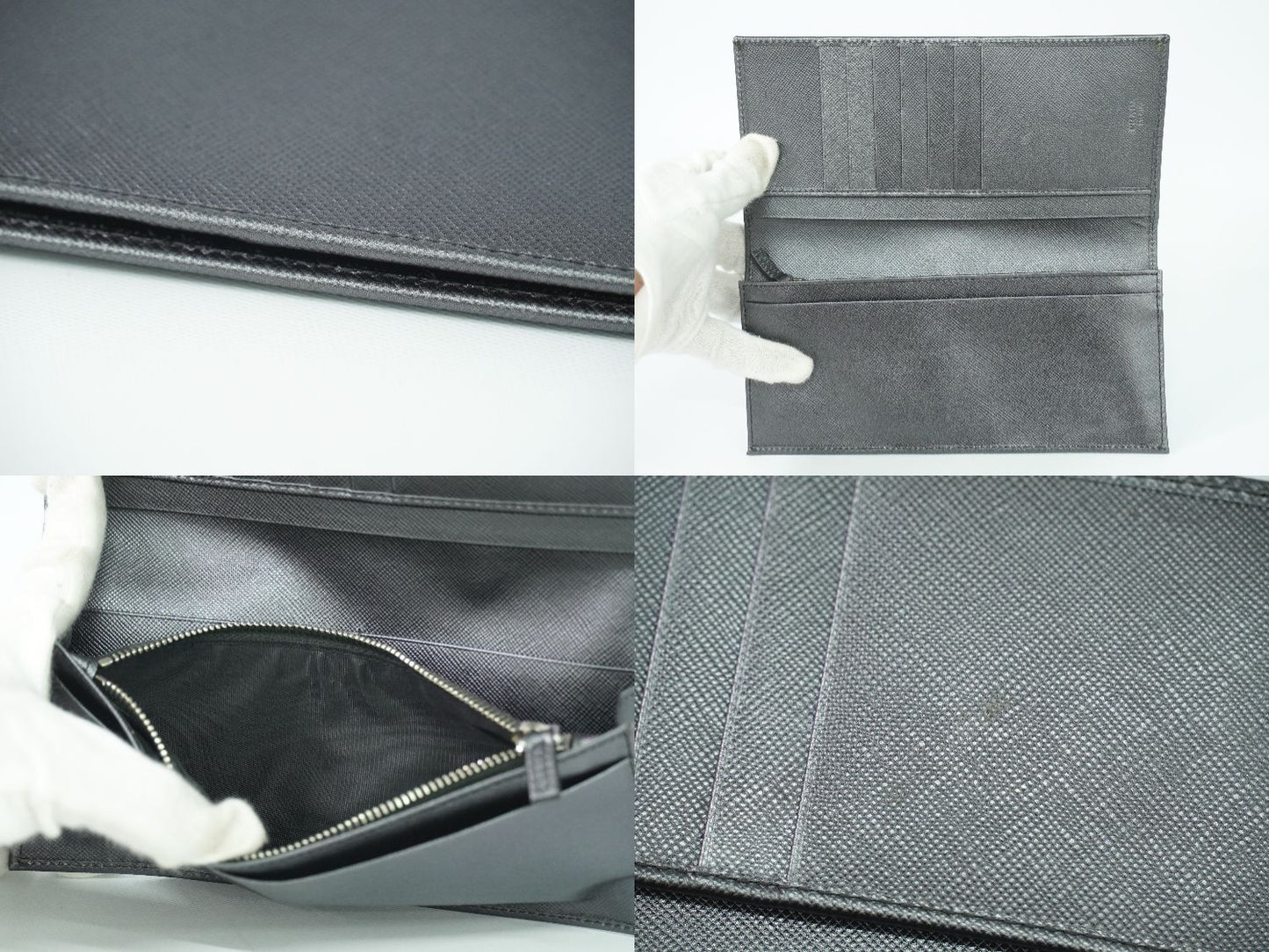 PRADA サフィアーノ 長財布 シルバー