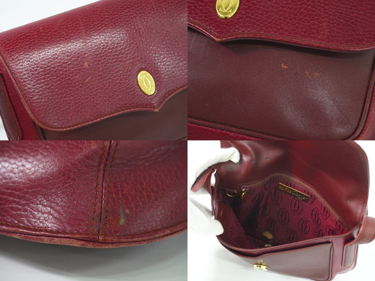 Cartier マストライン ショルダーバッグ ボルドー