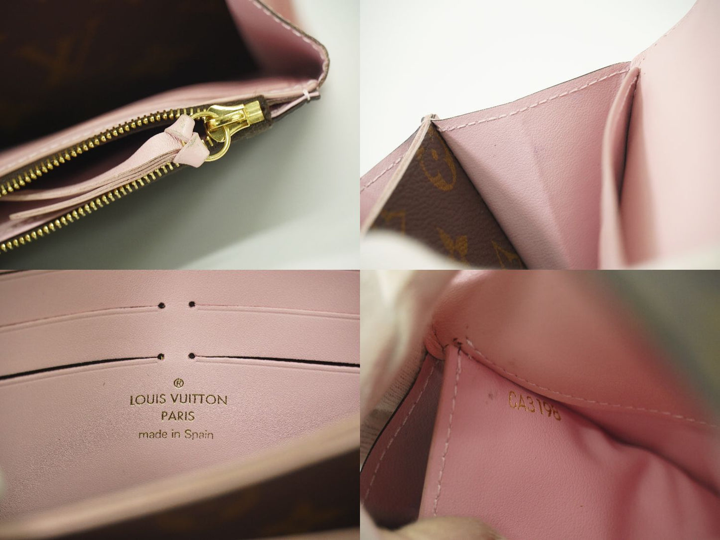 LOUIS VUITTON ポルトフォイユ フロール モノグラム 長財布 ブラウン ピンク M64586