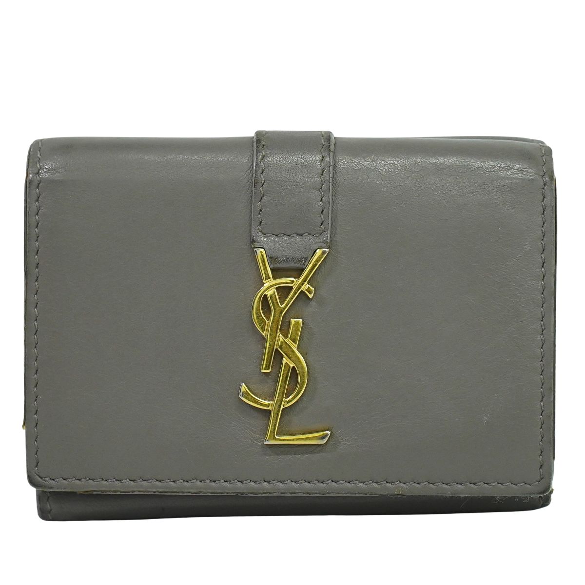 SAINT LAURENT オリガミ タイニー 折財布 グレー 459880