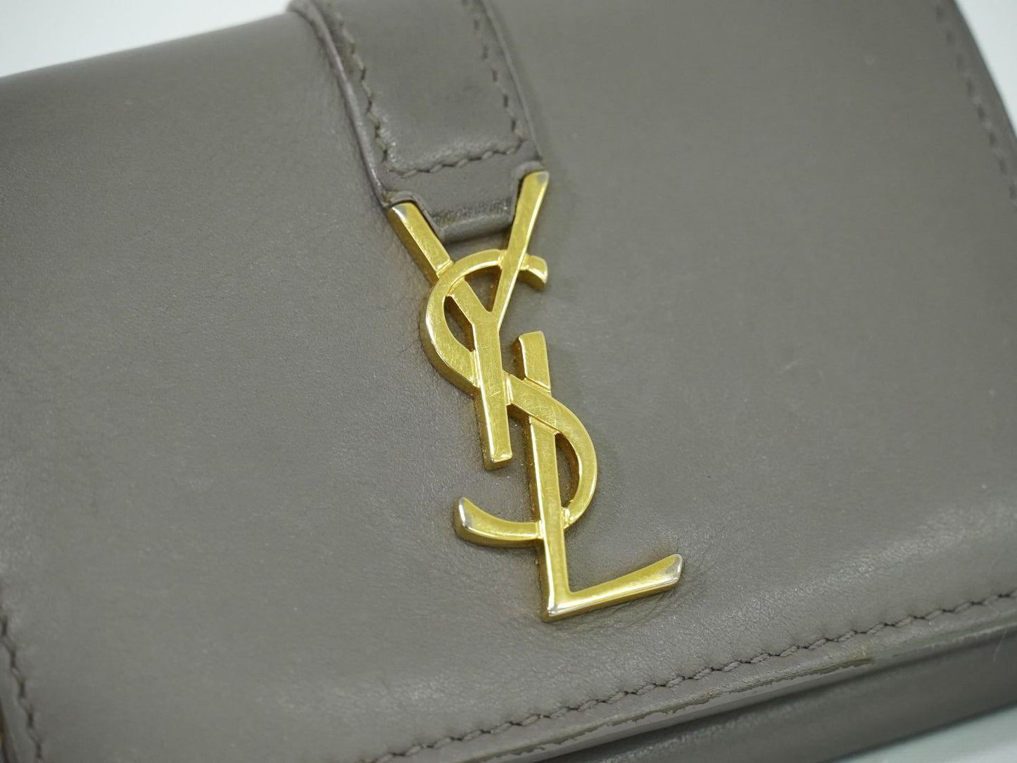 SAINT LAURENT オリガミ タイニー 折財布 グレー 459880