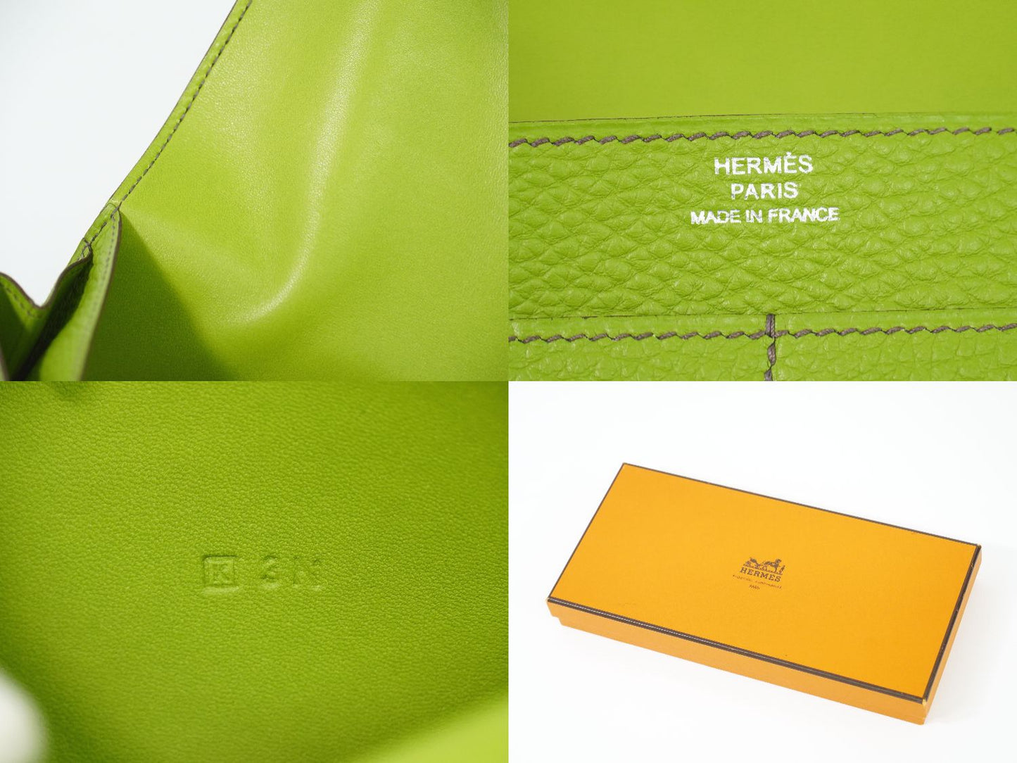 HERMES ドゴン GM 長財布 □K刻 アニスグリーン