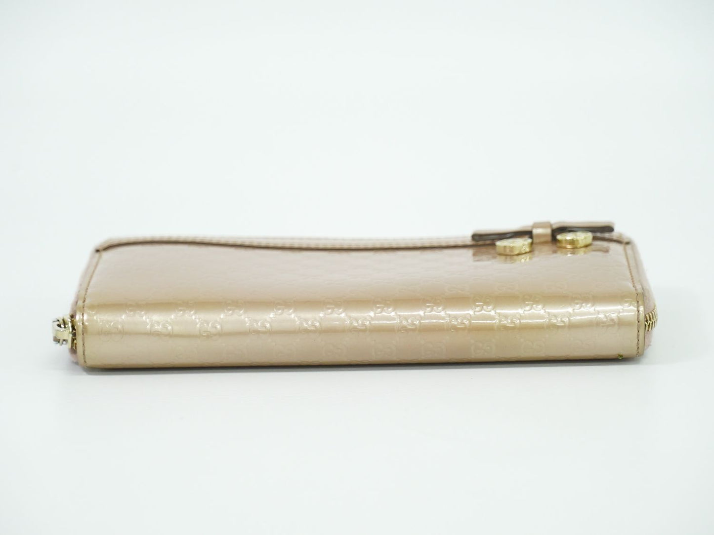 GUCCI マイクログッチシマ 長財布 メタリックピンク 258406