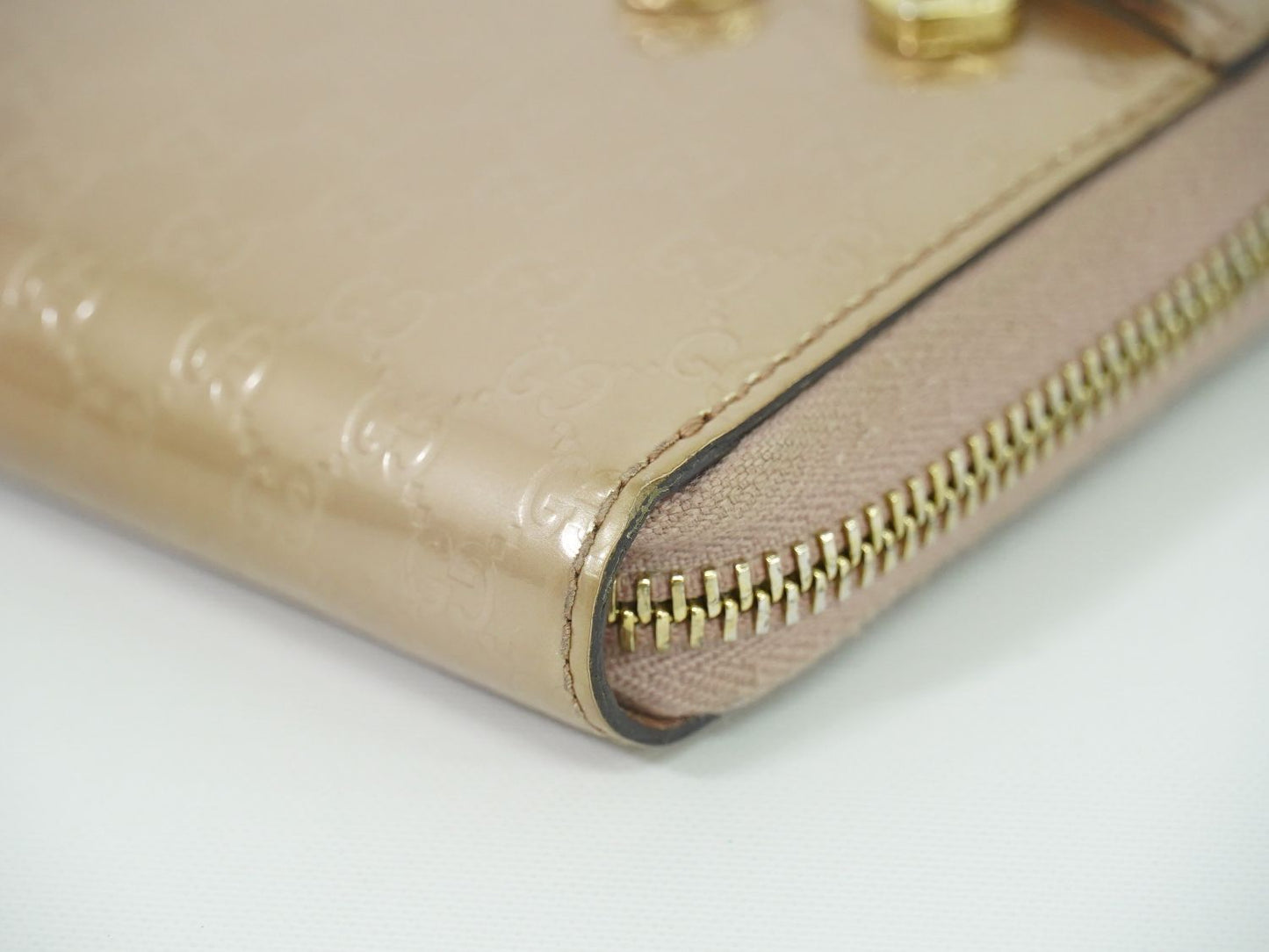 GUCCI マイクログッチシマ 長財布 メタリックピンク 258406