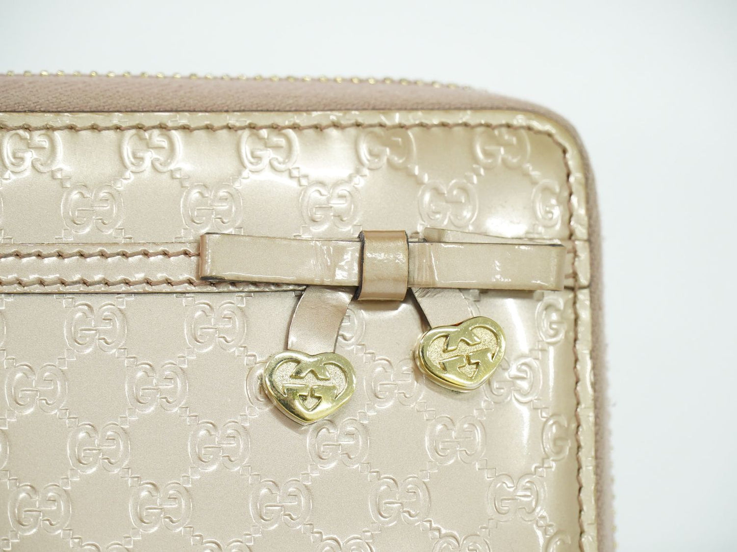 GUCCI マイクログッチシマ 長財布 メタリックピンク 258406