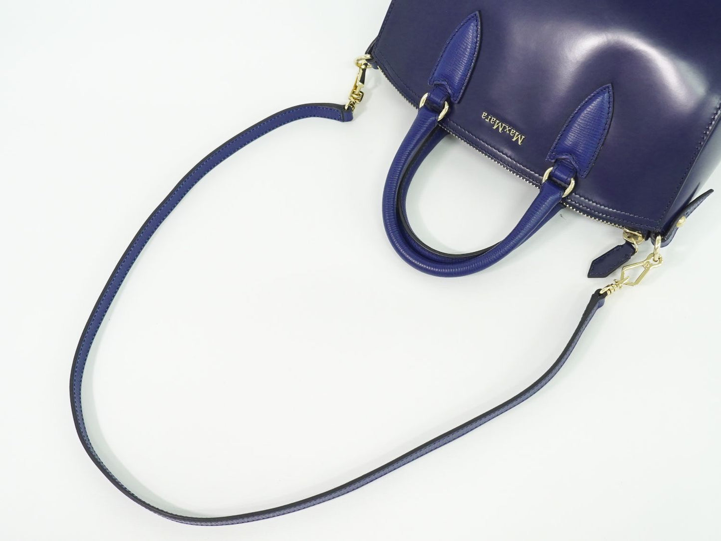 Max Mara 2WAY ショルダーバッグ ネイビー