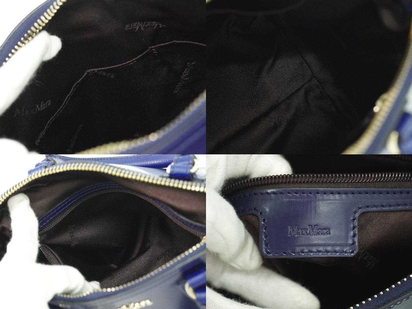 Max Mara 2WAY ショルダーバッグ ネイビー