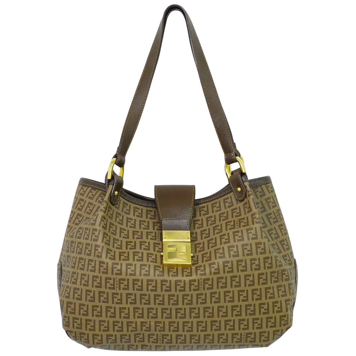 FENDI ズッキーノ ショルダーバッグ ブラウン