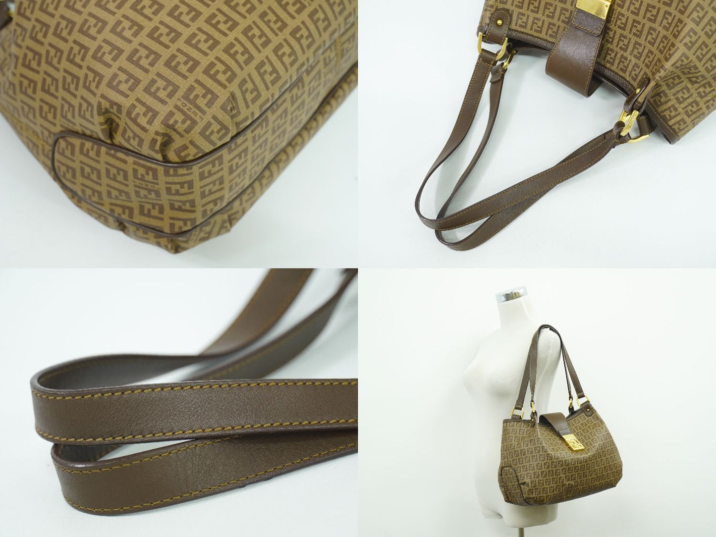FENDI ズッキーノ ショルダーバッグ ブラウン