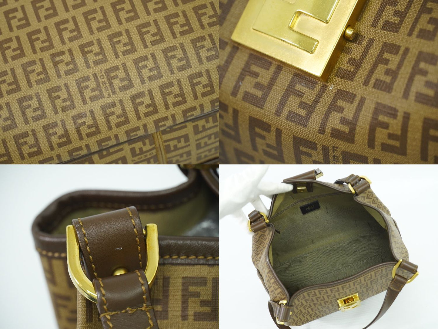 FENDI ズッキーノ ショルダーバッグ ブラウン