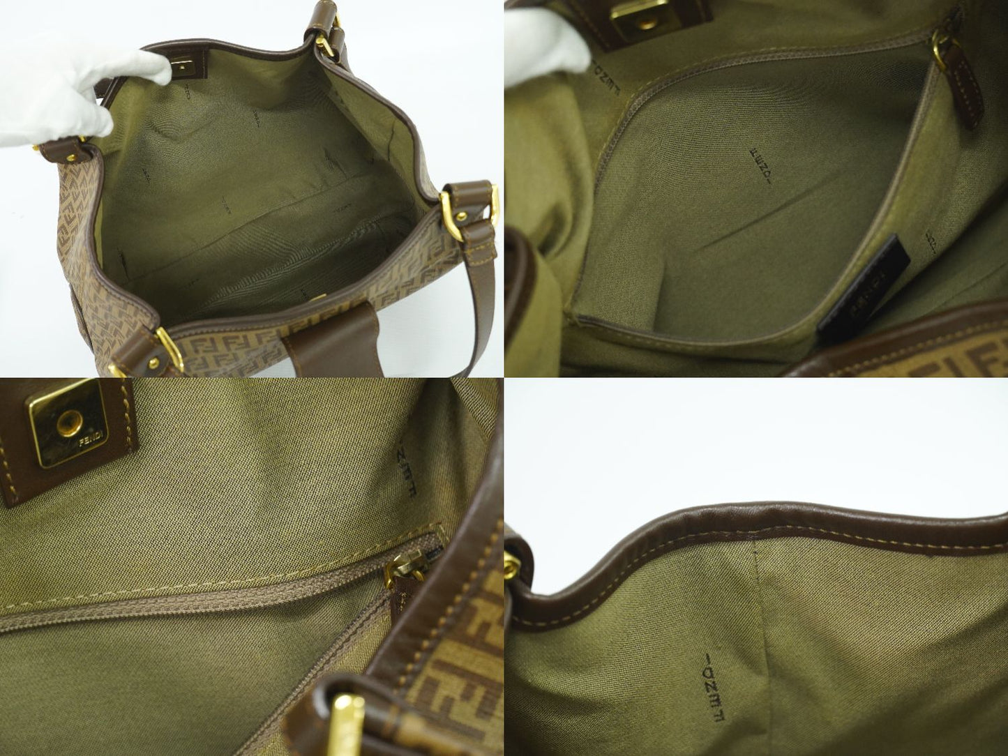 FENDI ズッキーノ ショルダーバッグ ブラウン