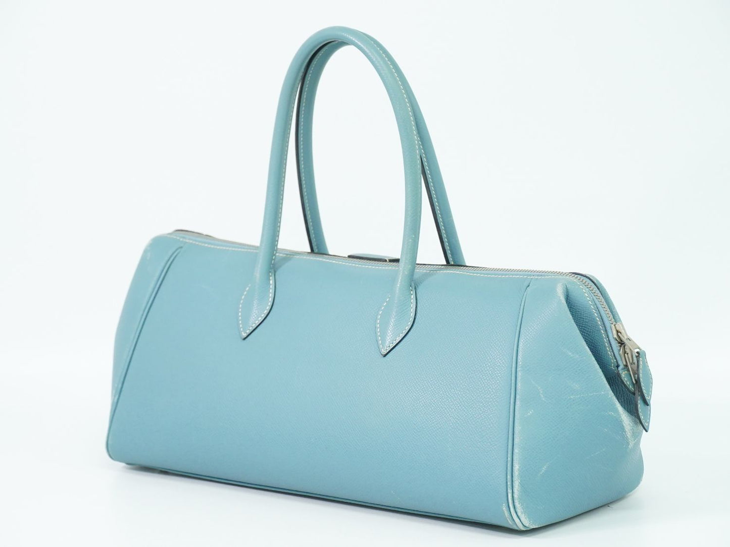 HERMES パリボンベイ 35 ハンドバッグ □K刻 ライトブルー