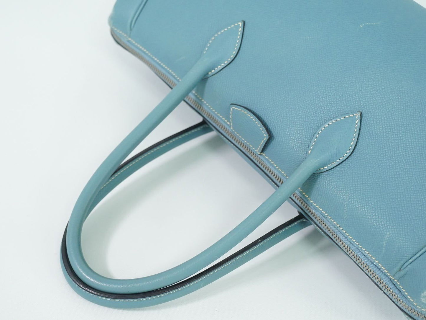 HERMES パリボンベイ 35 ハンドバッグ □K刻 ライトブルー