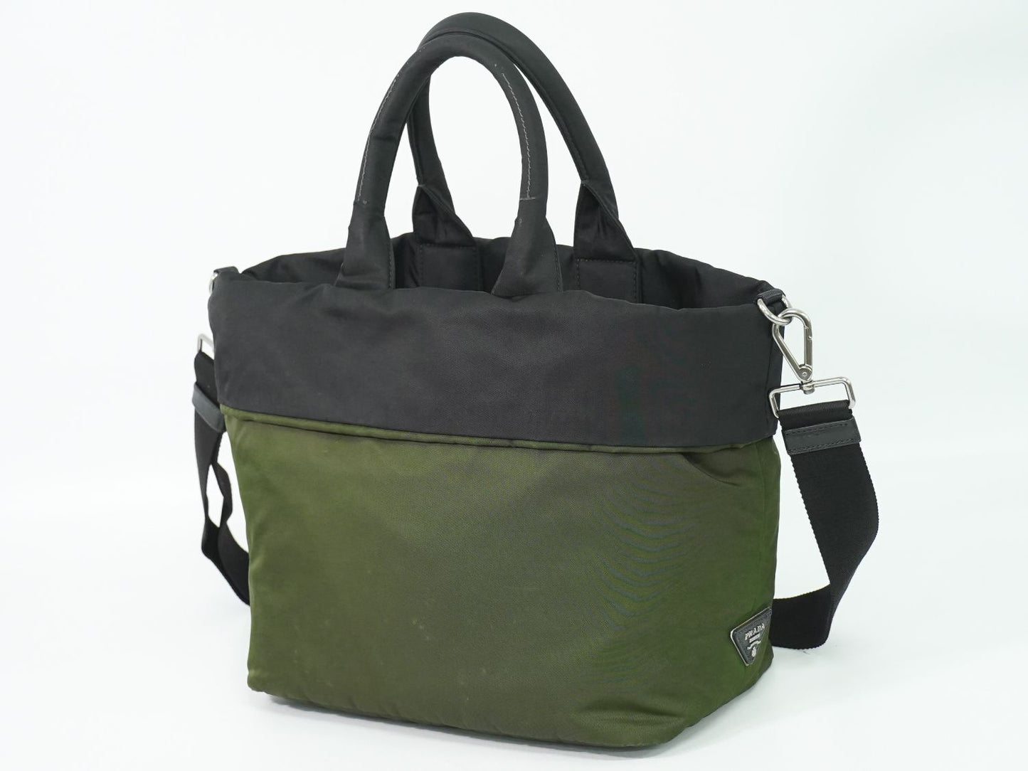 PRADA テスートダブル リバーシブル 2WAY ショルダーバッグ カーキ ブラック BN1959