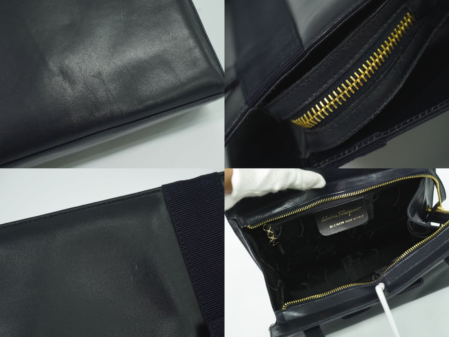 Salvatore Ferragamo ヴァラ ショルダーバッグ ネイビー