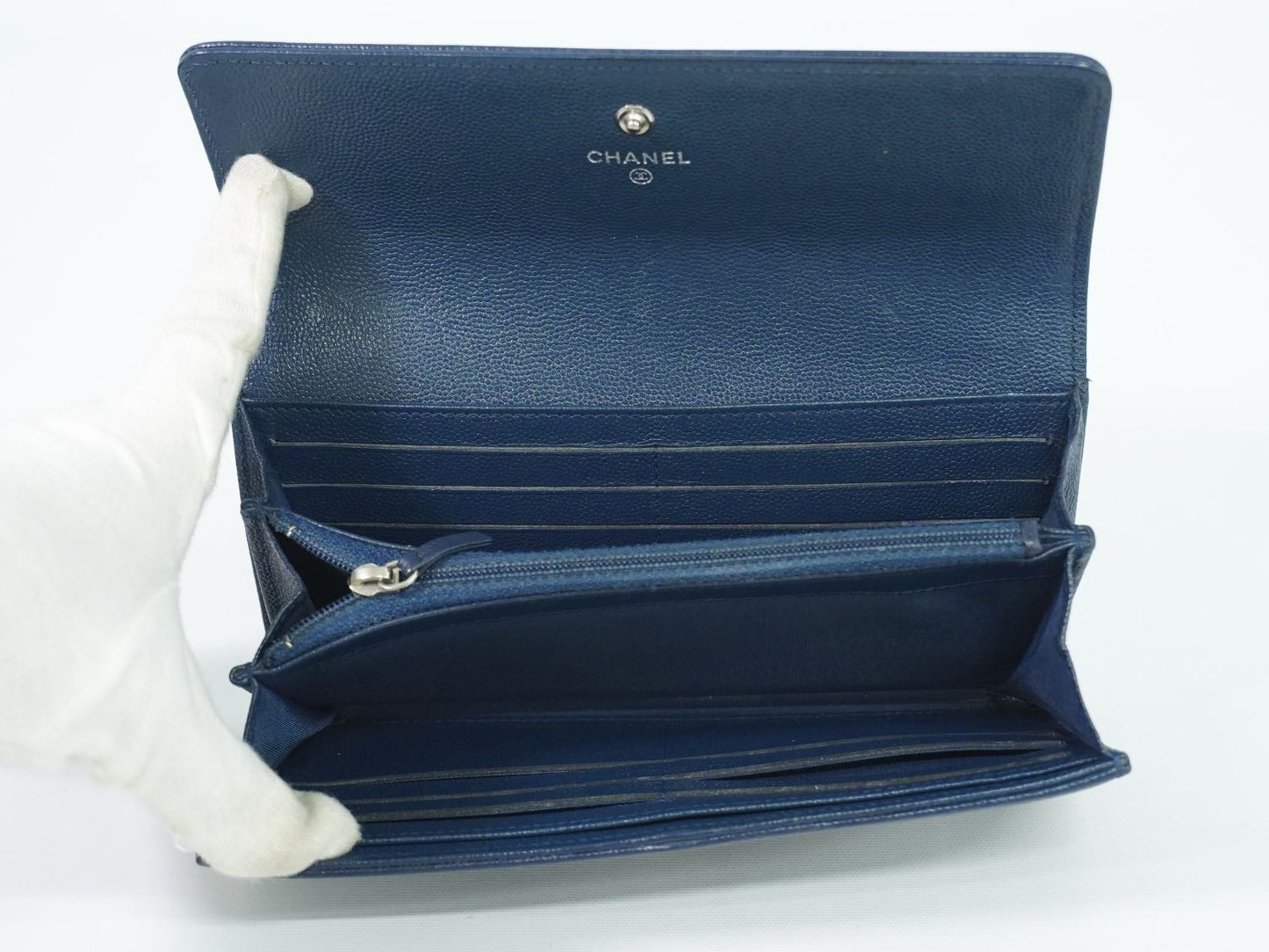 CHANEL ココマーク 長財布 ネイビー