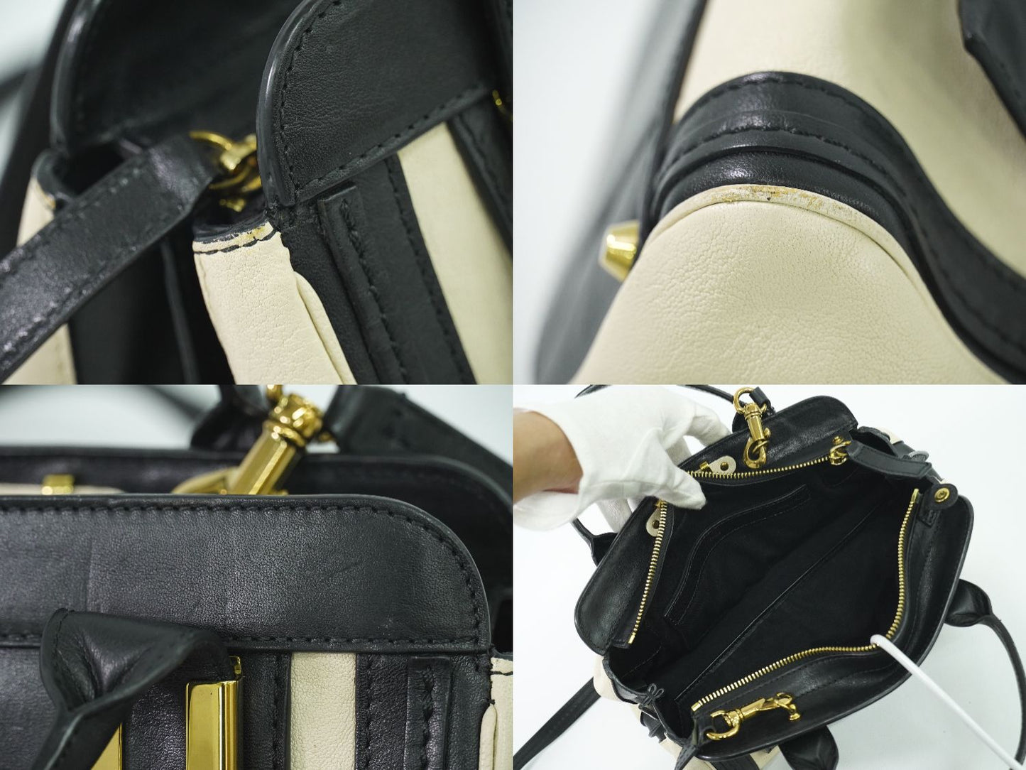 Chloe リトルアリス 2WAY ショルダーバッグ クリーム ブラック