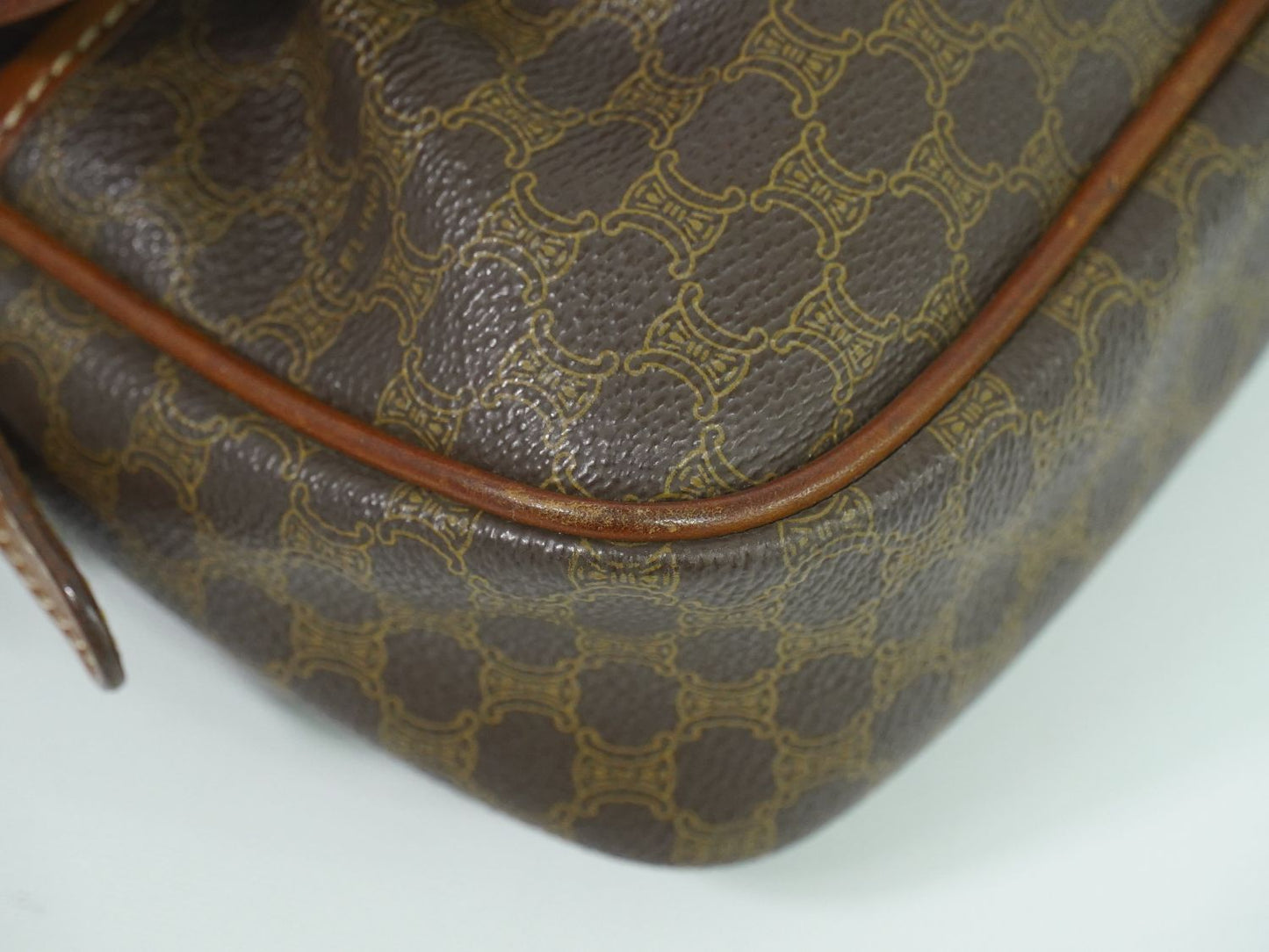 CELINE マカダム ショルダーバッグ ブラウン