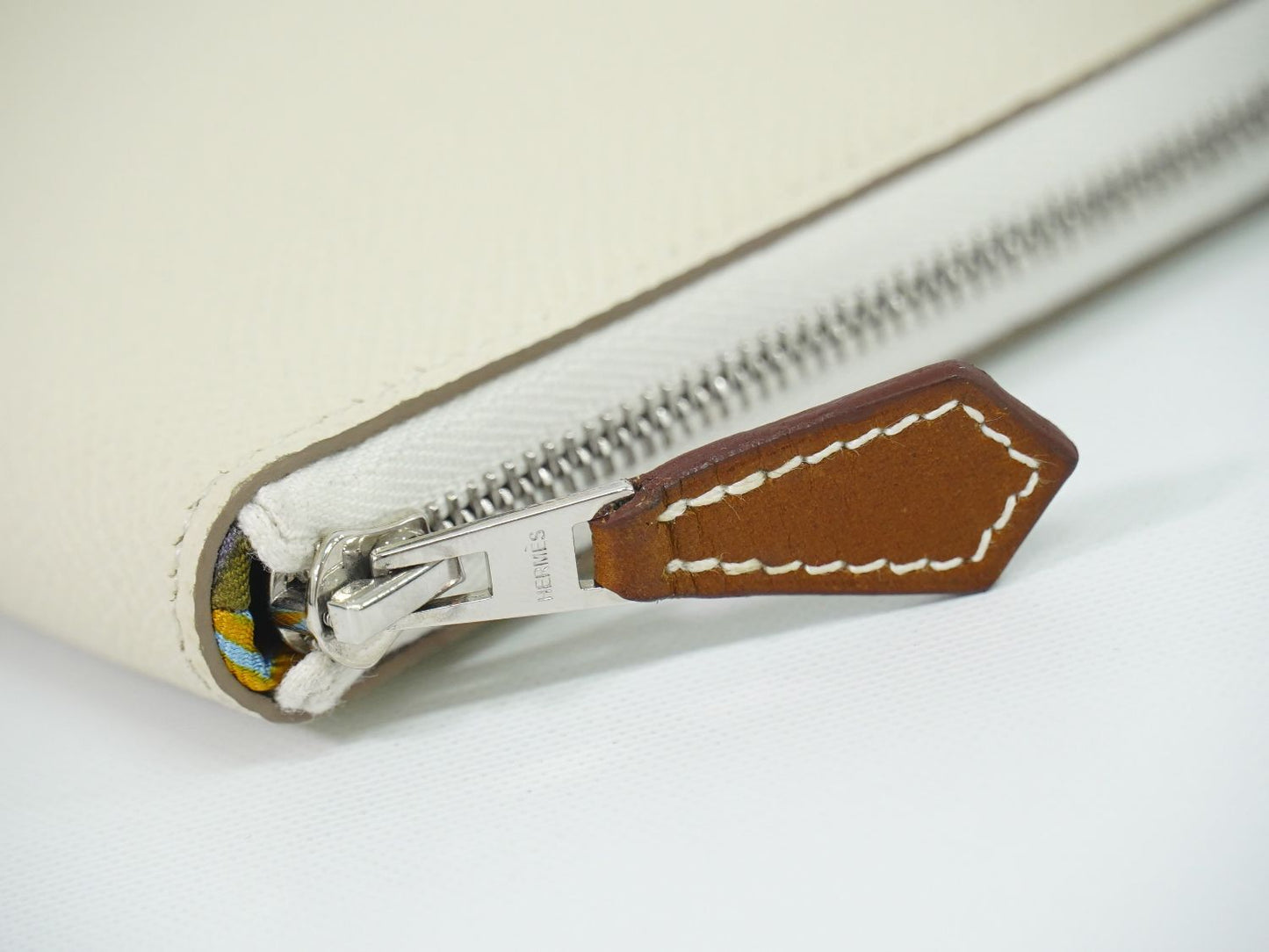 HERMES アザップ シルクイン 長財布 U刻 アイボリー