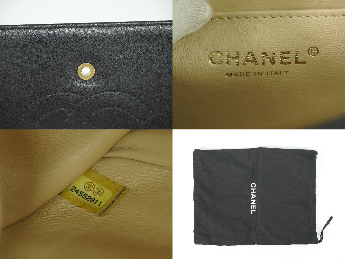 CHANEL ココマーク Vステッチ ショルダーバッグ ブラック