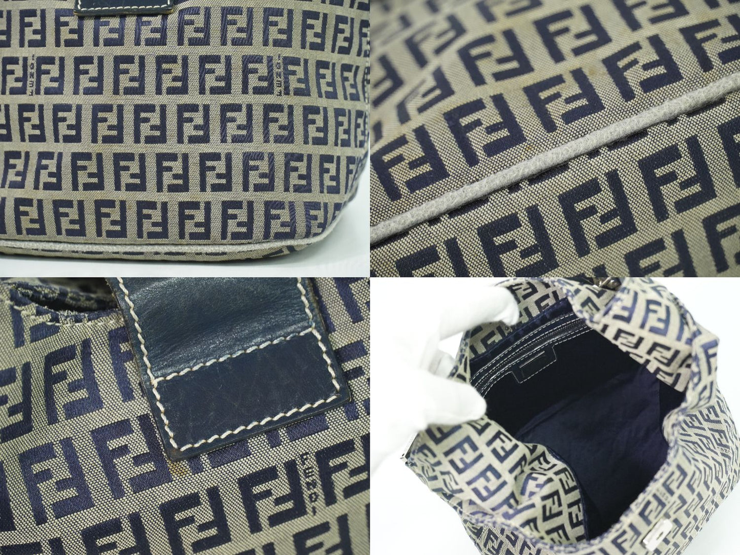 FENDI ズッキーノ ショルダーバッグ ネイビー