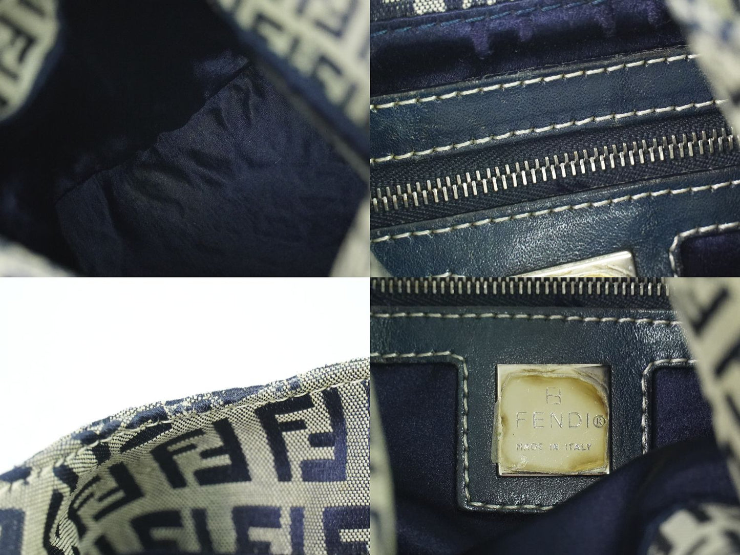 FENDI ズッキーノ ショルダーバッグ ネイビー