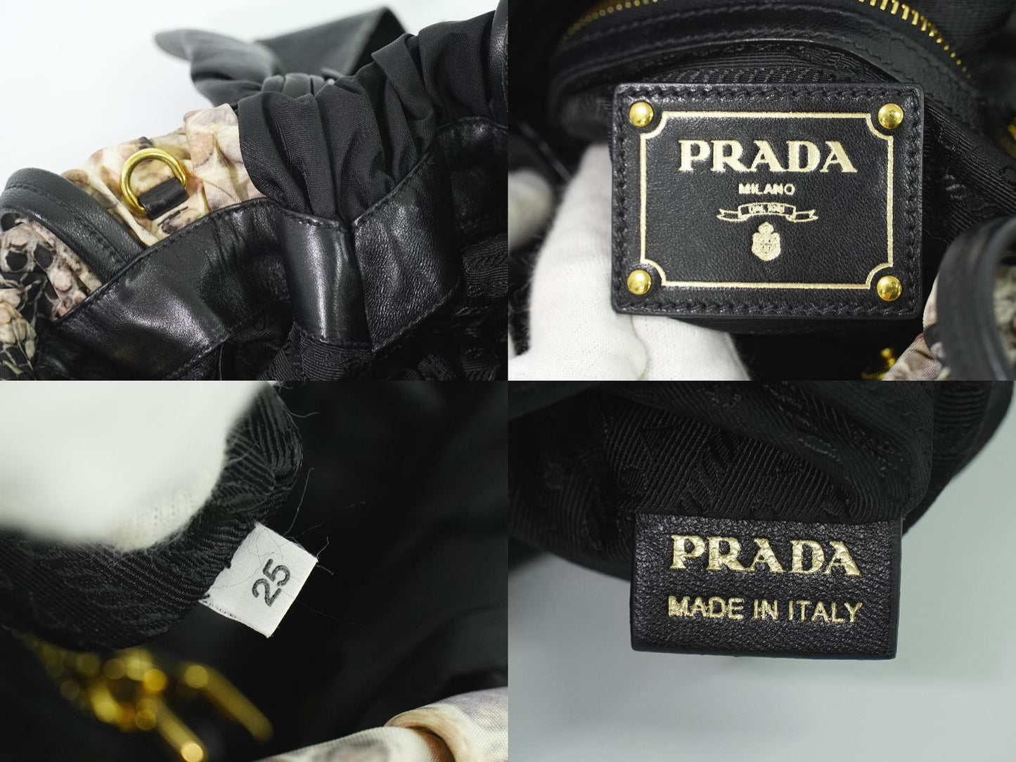 PRADA パイソン柄 2WAY ショルダーバッグ ブラック マルチカラー