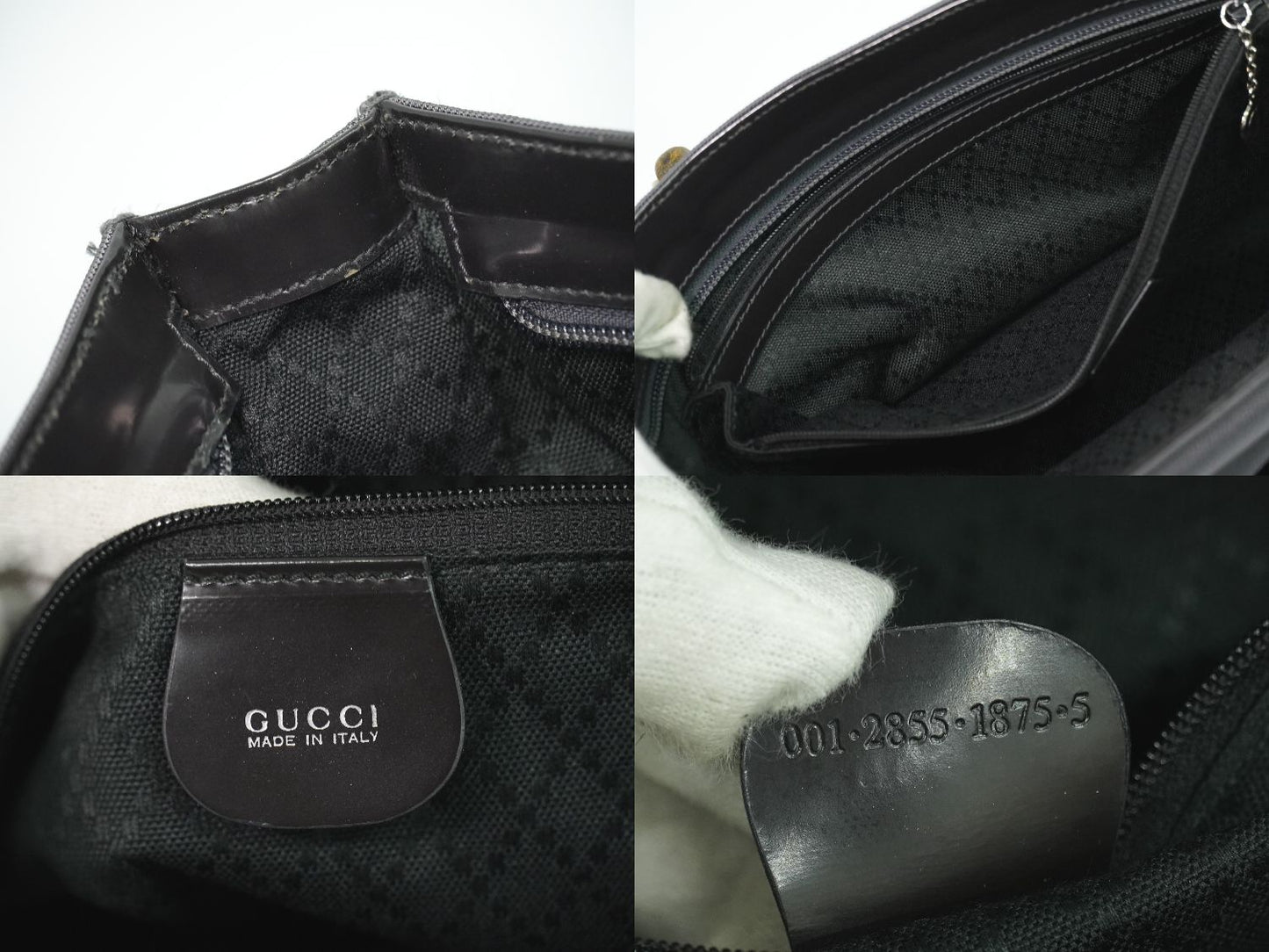 GUCCI バンブー 2WAY ショルダーバッグ グレー