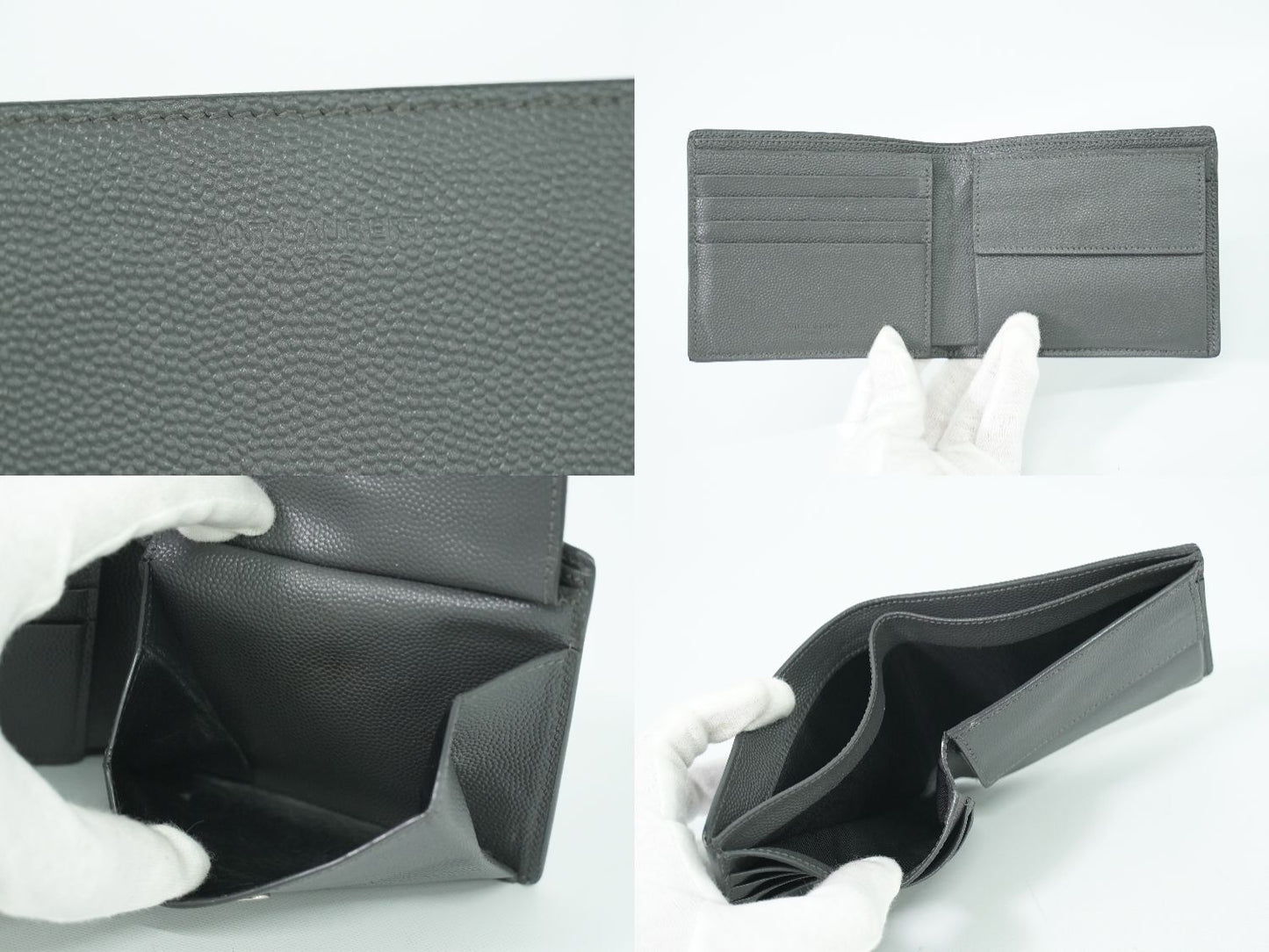 SAINT LAURENT 折財布 グレー 396303