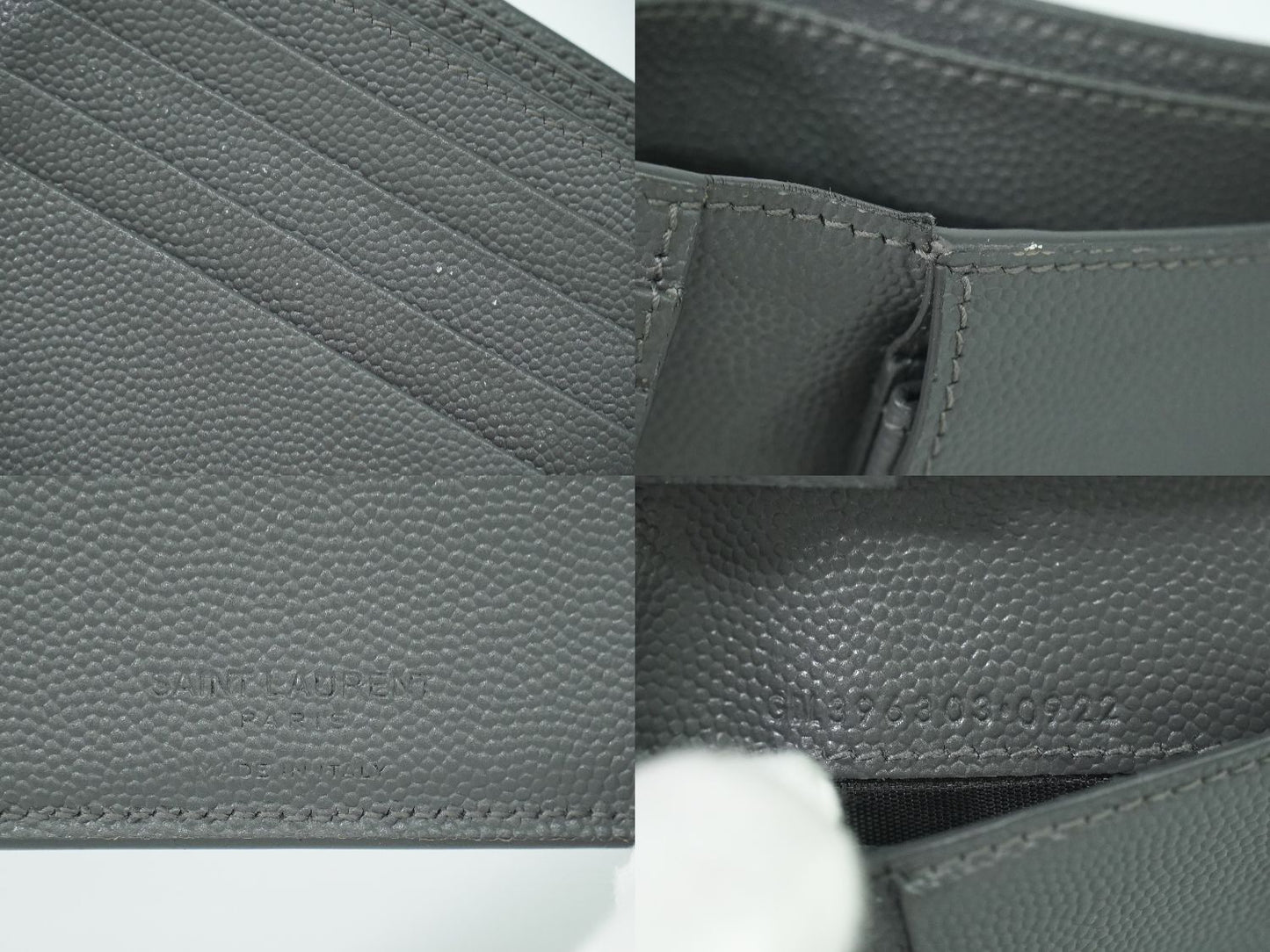 SAINT LAURENT 折財布 グレー 396303