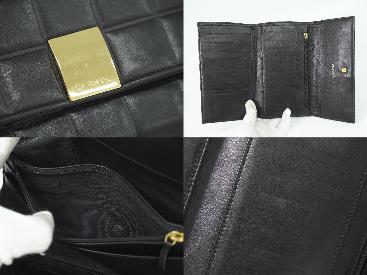 CHANEL チョコバー 長財布 ブラック
