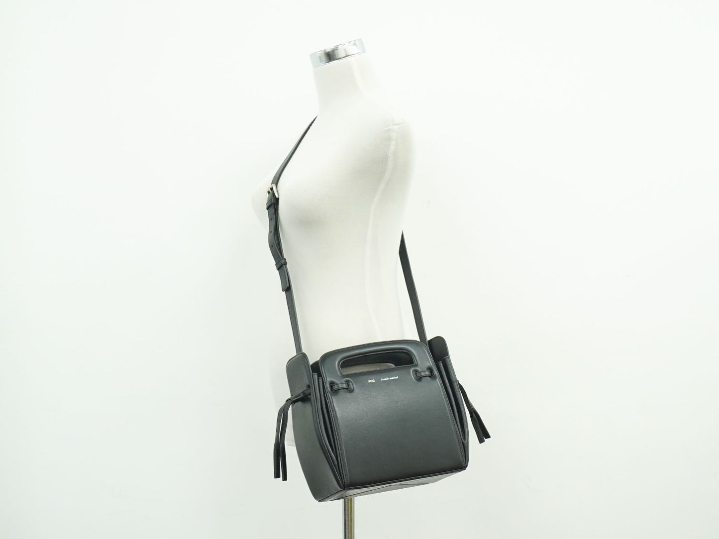 AMI PARIS アコーディオン 2WAY ショルダーバッグ ブラック