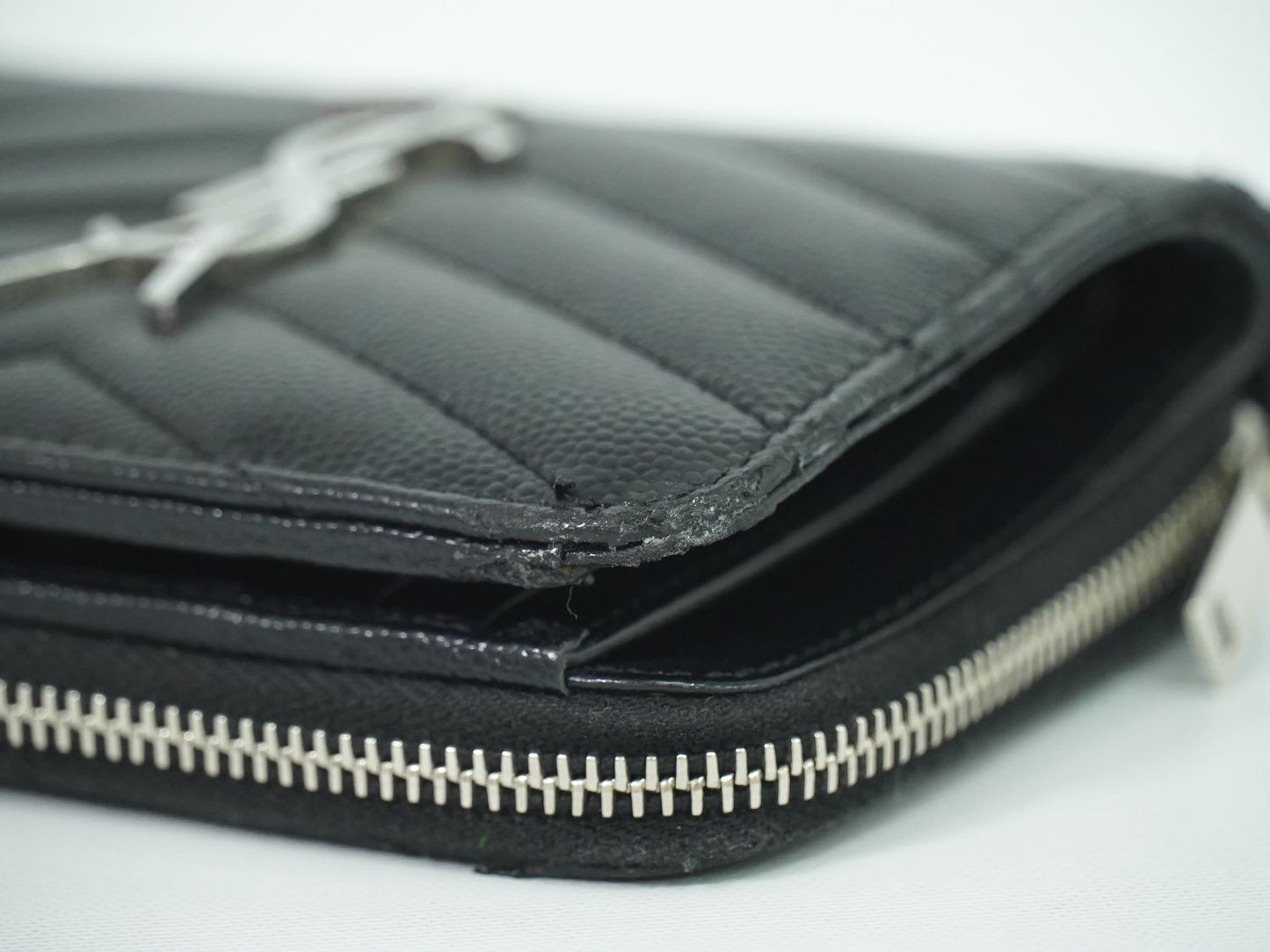 SAINT LAURENT YSL ロゴ 折財布 ブラック