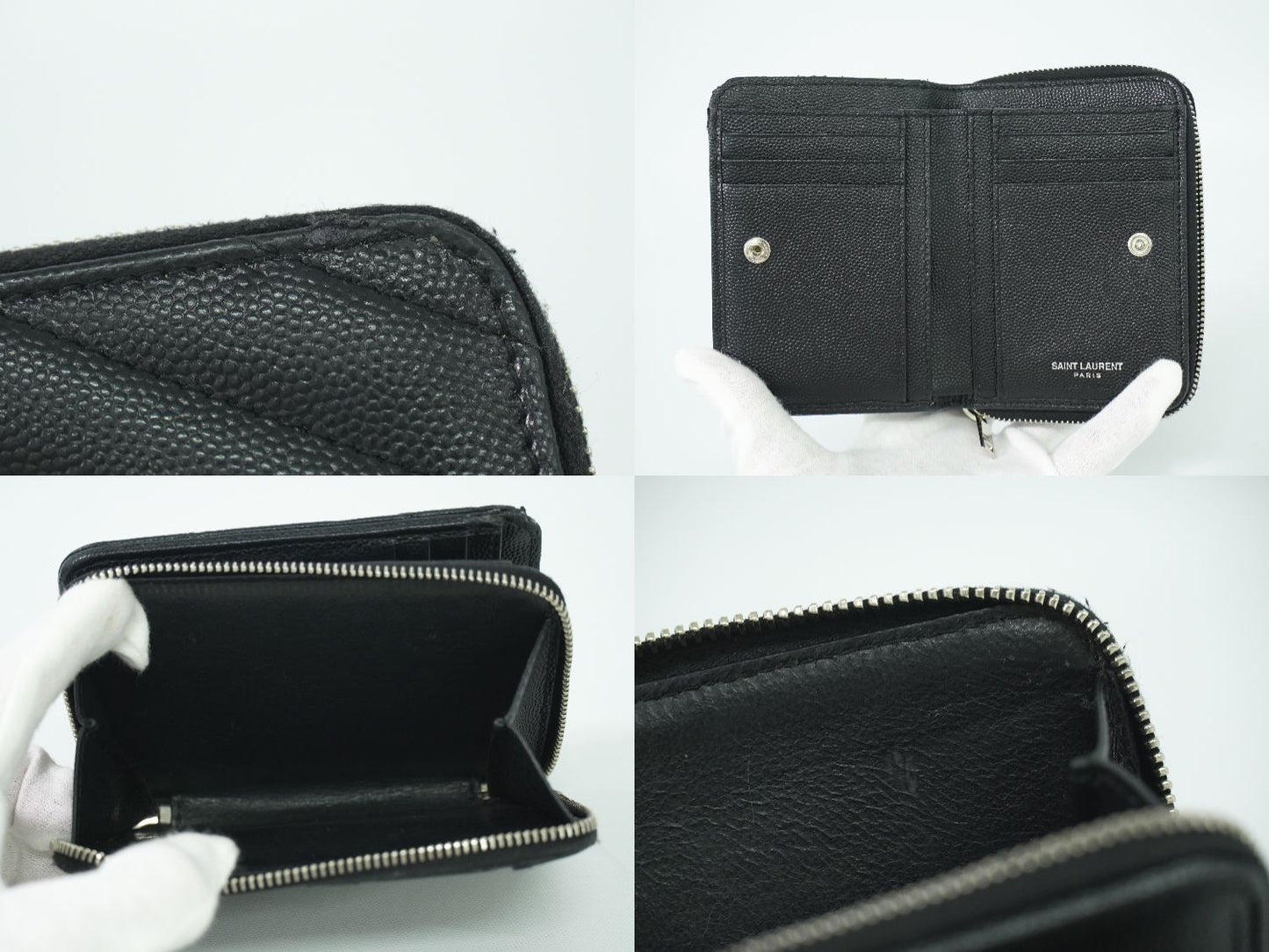 SAINT LAURENT YSL ロゴ 折財布 ブラック